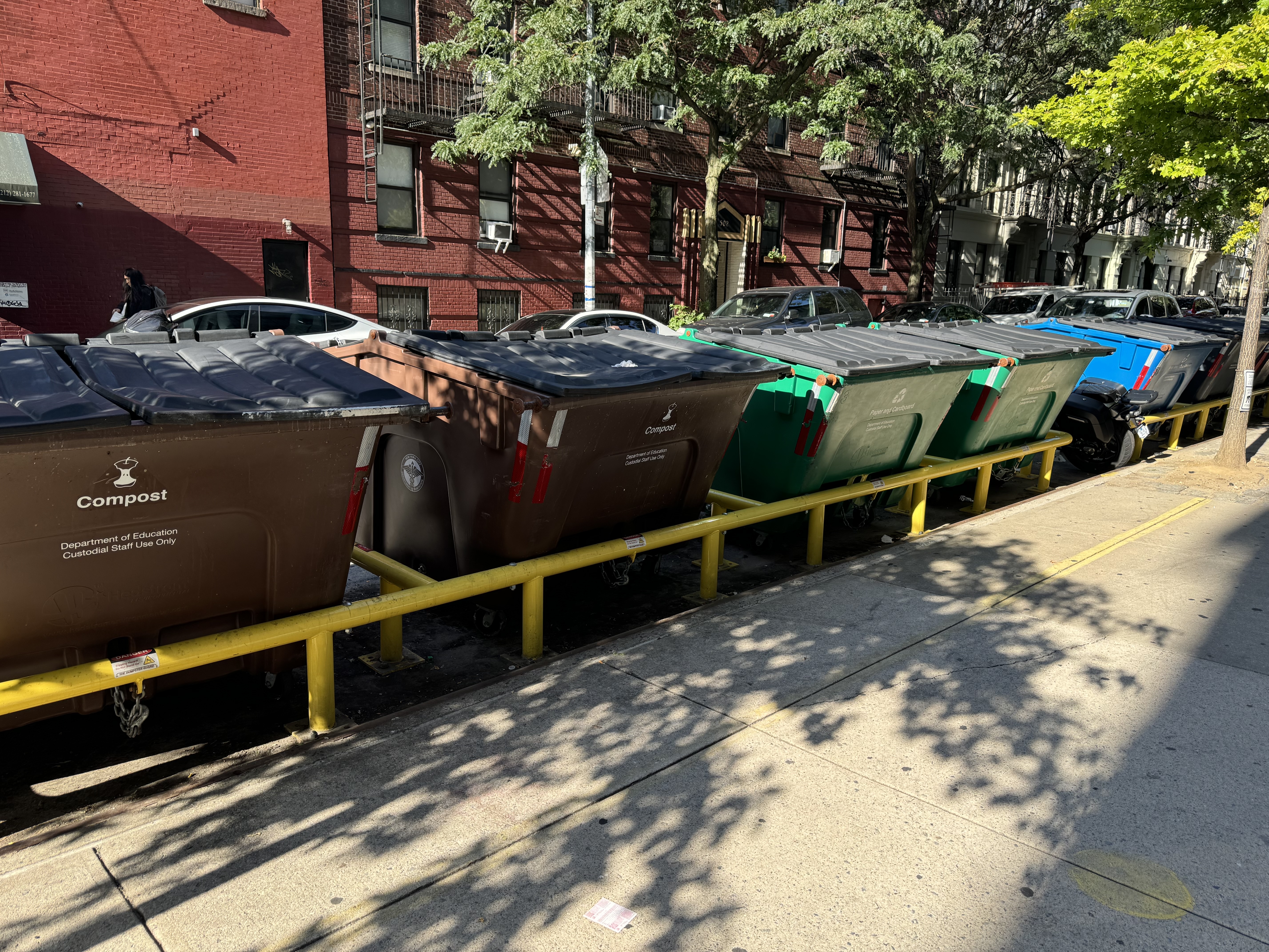 Trash bins in the street